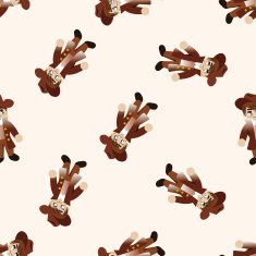cowboy cartoon seamless pattern background N9