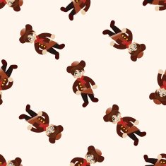 cowboy cartoon seamless pattern background N12