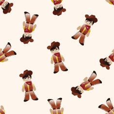 cowboy cartoon seamless pattern background N13
