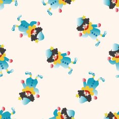 clowns cartoon seamless pattern background N7
