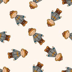 fireman cartoon seamless pattern background N5