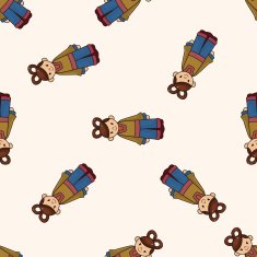 Chinese people cartoon seamless pattern background N7