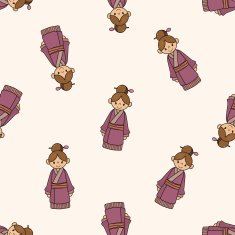 Chinese people cartoon seamless pattern background N9