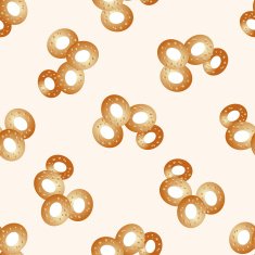 Fried foods cartoon seamless pattern background N3
