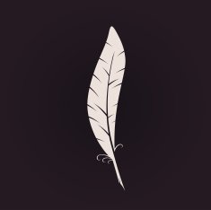 Feather sign icon Retro Logo ink pen Calligraphic logotype