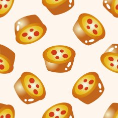 fast foods cake cartoon seamless pattern background