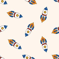 spaceship cartoon seamless pattern background N48