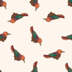 bird cartoon seamless pattern background N4