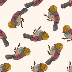 bird cartoon seamless pattern background N8