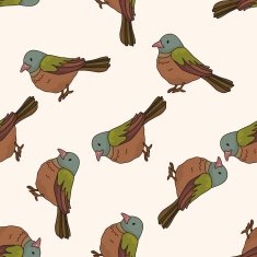 bird cartoon seamless pattern background N9