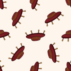 ufo cartoon seamless pattern background N9