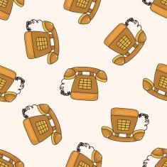 telephone cartoon seamless pattern background N8