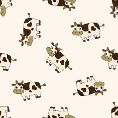 animal cow cartoon seamless pattern background