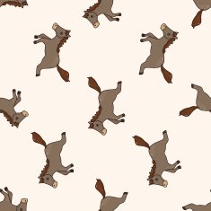 animal horse cartoon seamless pattern background