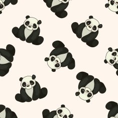 animal panda cartoon seamless pattern background