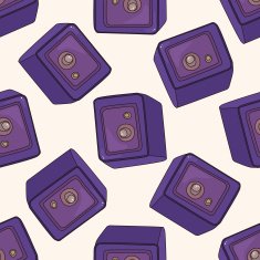 Safety Deposit Box cartoon seamless pattern background
