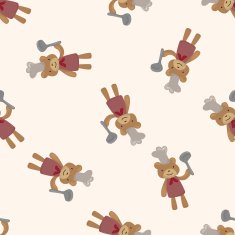 animal bear chef cartoon seamless pattern background