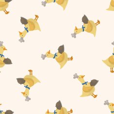animal duck chef cartoon seamless pattern background