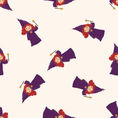 witch cartoon seamless pattern background