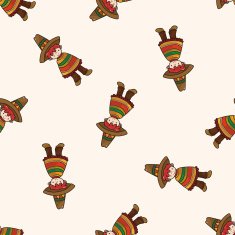 Mexican cartoon seamless pattern background N2