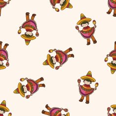 Mexican cartoon seamless pattern background N3