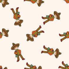Mexican cartoon seamless pattern background N7