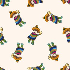 Mexican cartoon seamless pattern background N9