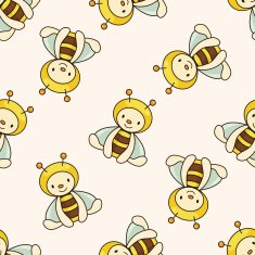 bee cartoon seamless pattern background