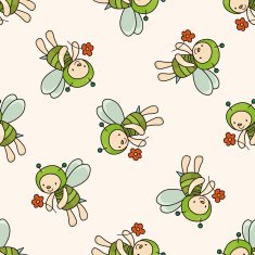bee cartoon seamless pattern background N2
