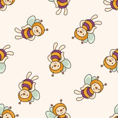 bee cartoon seamless pattern background N3