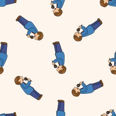 Office workers cartoon seamless pattern background N36