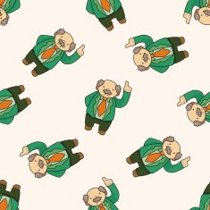 boss cartoon seamless pattern background