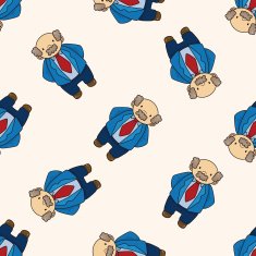 boss cartoon seamless pattern background N2