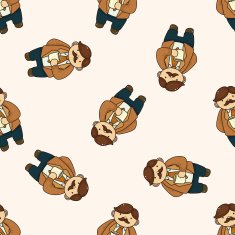 boss cartoon seamless pattern background N3
