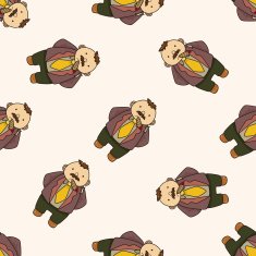 boss cartoon seamless pattern background N5