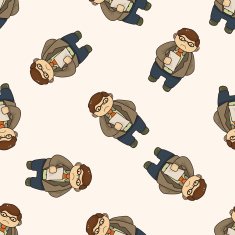 boss cartoon seamless pattern background N7
