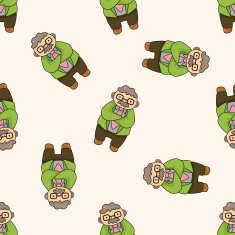 boss cartoon seamless pattern background N8
