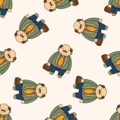 boss cartoon seamless pattern background N9