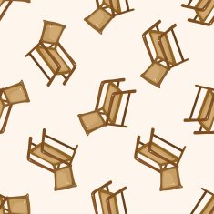 chair cartoon seamless pattern background N8