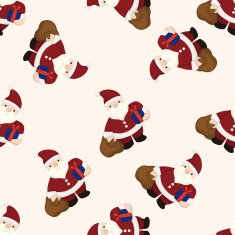 santa claus cartoon seamless pattern background N3