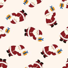 santa claus cartoon seamless pattern background N5