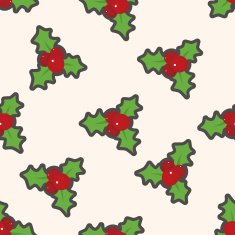 poinsettia cartoon seamless pattern background