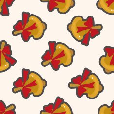 Christmas bell cartoon seamless pattern background