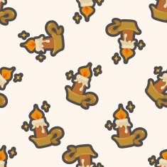 Christmas candle cartoon seamless pattern background