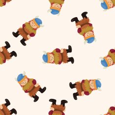 caveman cartoon seamless pattern background N10