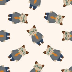 cat cartoon seamless pattern background N8
