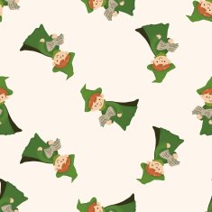 witch cartoon seamless pattern background N6