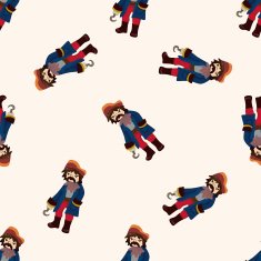 pirate cartoon seamless pattern background N32