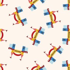 Amusement park facilities cartoon seamless pattern background N43