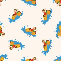 Amusement park facilities cartoon seamless pattern background N45